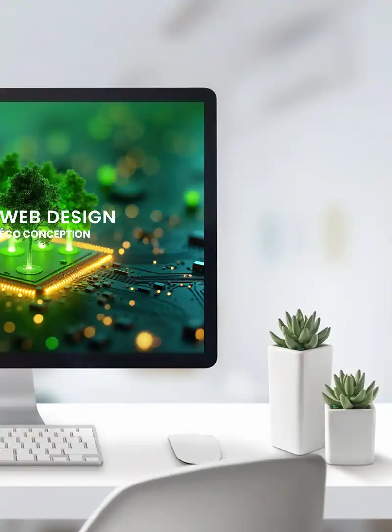 Écran d'un site internet créé par l'agence web durable